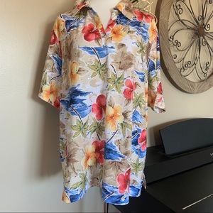 CATHY DANIELS Size 3X Tropical Sparkly Blouse Top